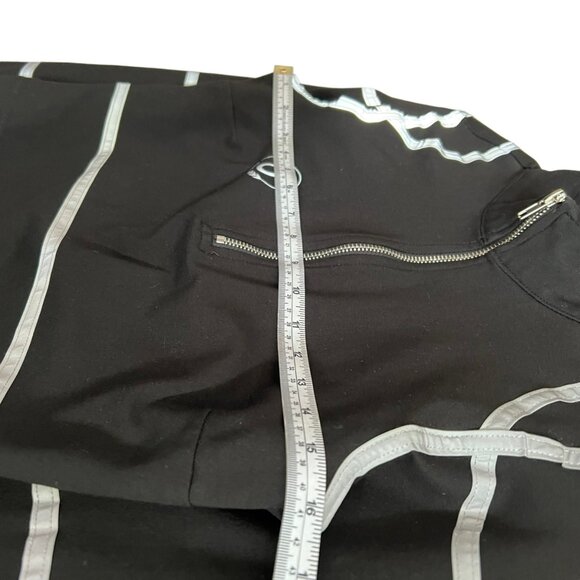 Diafora Womens Medusa Reflective Strip 1/2 Zip Crop Long Sleeve Top Black Medium - Picture 11 of 13